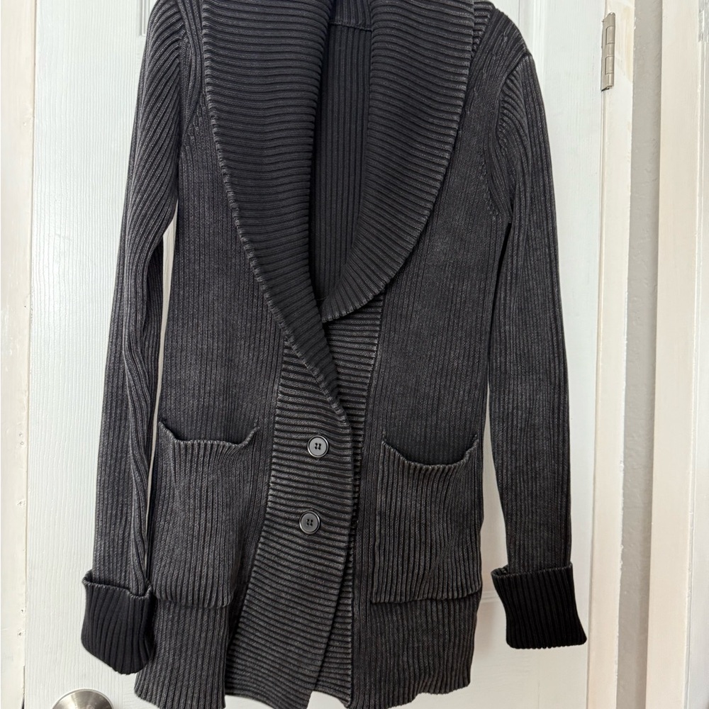 Midnight Hour Distressed Rib Cardigan - Picture 6 of 14